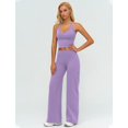 thumbnail image 2 of PISONIC Womens Workout Sets Two Piece Halter Crop Top Matching Straight Leg Pants Gym Work Pilates Outfits, 2 of 5