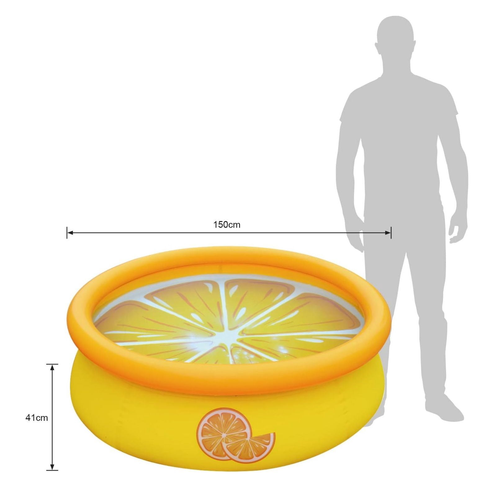 YfulYde Sun Club 17789 5 Foot x 16.5 Inch 1 to 2 Person Capacity Orange 3D Kids above Ground Inflatable Outdoor Backyard Kiddie Swimming Pool, 2 Pack