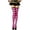 Black/Hot Pink, variant on Women's Wide striped thigh hi 4701-BLACK/RED