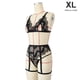 thumbnail image 1 of Conjunto de ropa interior de encaje sexy para mujer Sujetador hueco floral Panty Liguero Lencería, XL Methold XX000185-04, 1 of 7