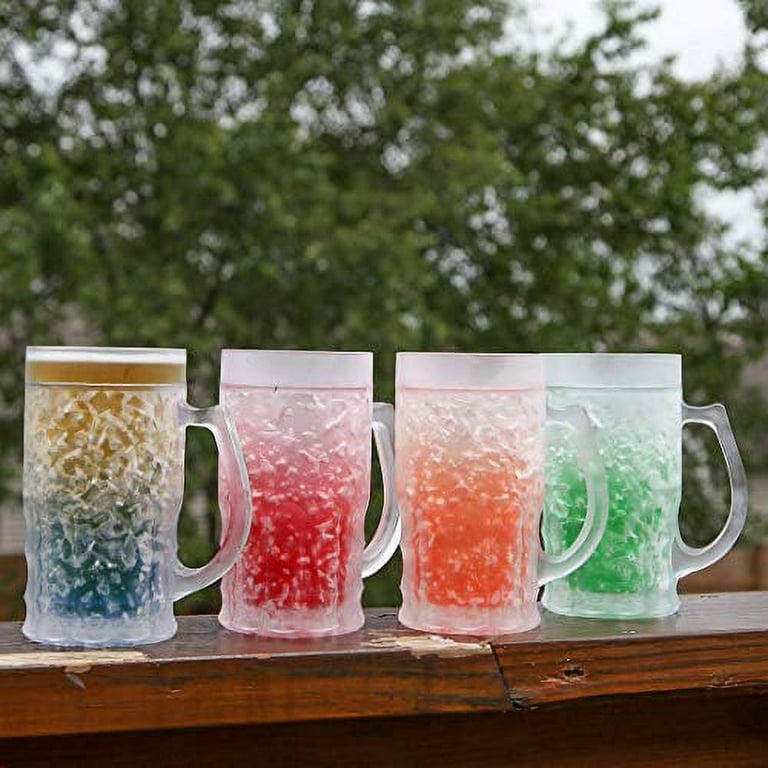 Freezer Beer Mug Double Wall Insulated Gel Plastic Pint Freezable Glass 16  Oz Cl