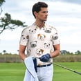 thumbnail image 3 of Honeii Bulldog Face print Polo Shirt, a classic short-sleeved, button-down golf shirt designed for menX-Large, 3 of 6