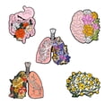 thumbnail image 3 of Broche de aleación con forma de cerebro rosa, diseño exquisito, serie de órganos en forma de corazón, insignia de pintura, 3 of 6