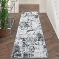 thumbnail image 2 of Hasoo 2' x 6' Runner Rug for Living Room Modern Abstract Area Rug Machine Washable Rug Distressed Rug Bedroom Dining Room Kitchen Carpet Light Gray, 2 of 5
