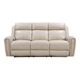 thumbnail image 3 of Bowery Hill Modern Geuine Leather & Hardwood Sofa in Cream Finish, 3 of 4