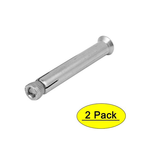 Unique Bargains M8 x 80mm 304 Stainless Steel Hex Socket Countersunk Head Sleeve 2Pcs