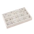 thumbnail image 2 of kurtrusly Stackable Jewelry Tray Multipurpose Portable Velvet for Rings Earring Bangle Flannel White 12 Grids 1Set, 2 of 6