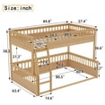 thumbnail image 4 of Full XL over Queen Floor Bunk Bed, 2-in-1 Wooden Bunk Bed Frame with Ladder & Guardrail, Convertible to 2 Separated Beds for Teens Bedroom, Easy Assembly, Natural, 4 of 9
