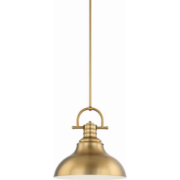 Volume Lighting  1-Light  LED Restoration Brass Downrod Pendant l - Restoration Brass