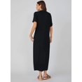thumbnail image 2 of Black Solid Pocket Side Tee Maxi Dress Relaxed Fit, 2 of 5
