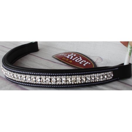 Pony Dressage Bridle - Equestrian Horse English Dressage Bridle BROWBAND Full Black White Bling 809129