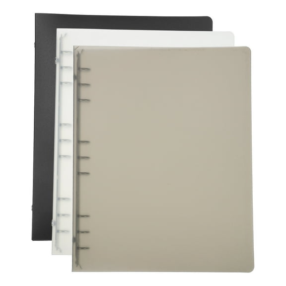 Uxcell B5 Binder Cover, 3 Pcs PP 9 Ring Loose Leaf Binder Protector Round Ring Binder, Multicolor