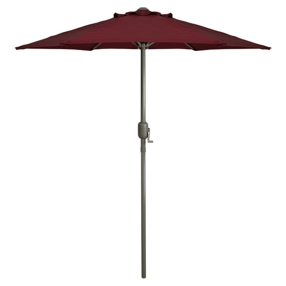 Northlight 7.5' Outdoor Patio Market Umbrella with Hand Crank - Burgundy