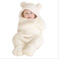thumbnail image 2 of (Beige) Saco de dormir con capucha, manta polar Plus, mantiene el calor y un edredón polar, adecuado de 0 a 6 meses JM, 2 of 5