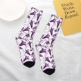 thumbnail image 4 of Uemuo Violets Flowers Printed Kids Boys Socks Seamless Crew Socks Crazy Funny Athletic Sport Socks for Children, 4 of 6