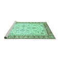 thumbnail image 2 of Ahgly Company Machine Washable Indoor Round Oriental Turquoise Blue Traditional Area Rugs, 6' Round, 2 of 4