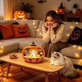 thumbnail image 5 of Halloween Pumpkin Bar Resin Figurine, Cute Ghost Bartender Tabletop Ornament, Whimsical Fall Decor for Mantel Shelf Coffee Bar Tiered Tray Halloween Party Gift, 5 of 6