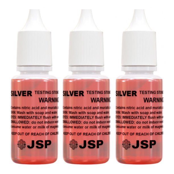 3 Bottles Silver Test Acid Testing Sterling Jewelry Solution Metal