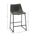 thumbnail image 5 of PU Leather Barstool Set of 2 Dining Chair,Grey,26", 5 of 6