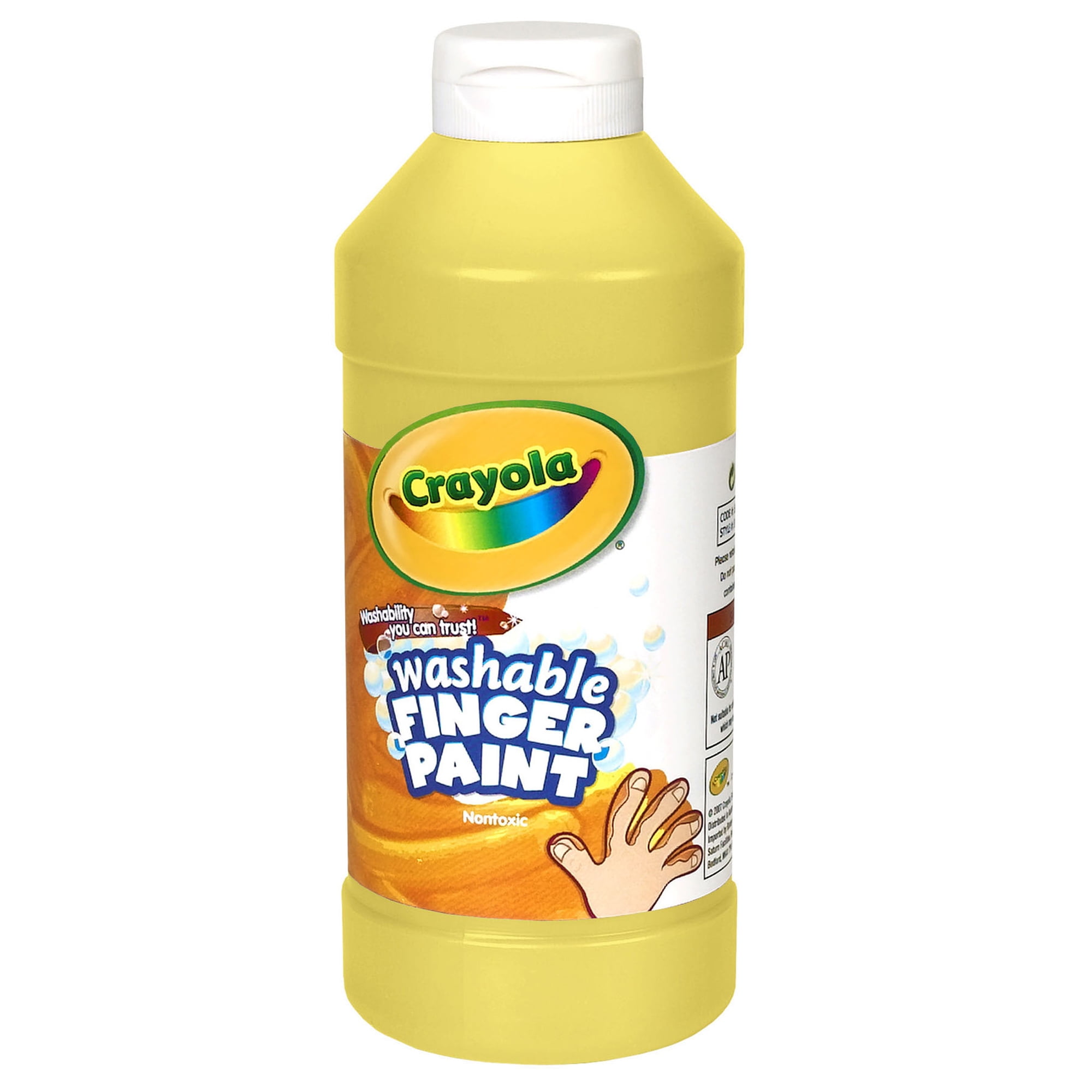 Crayola Washable Finger Paint, Yellow, 16 Oz, Set Of 3 Bottles