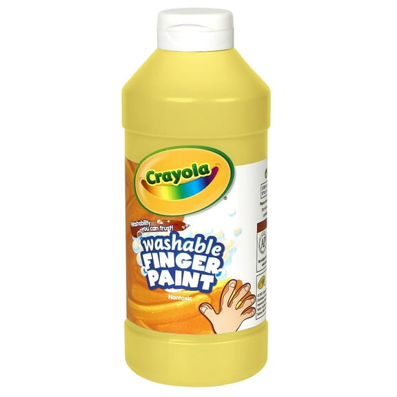 Crayola Washable Finger Paint, Yellow, 16 Oz, Set Of 3 Bottles