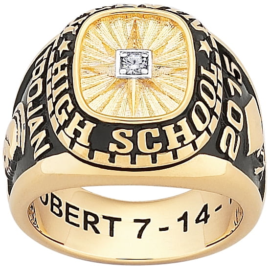 Freestyle Class Rings Personalized Men's 18K Gold Over Silver