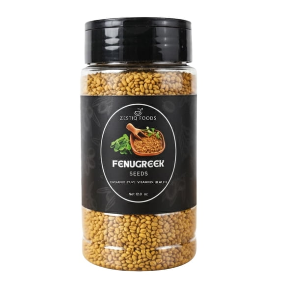 Zestiq Foods Organic Fenugreek Seeds (12 oz.) - Methi Seeds for Cooking & Herbal Use, Non-GMO, Vegan, Pure & Natural