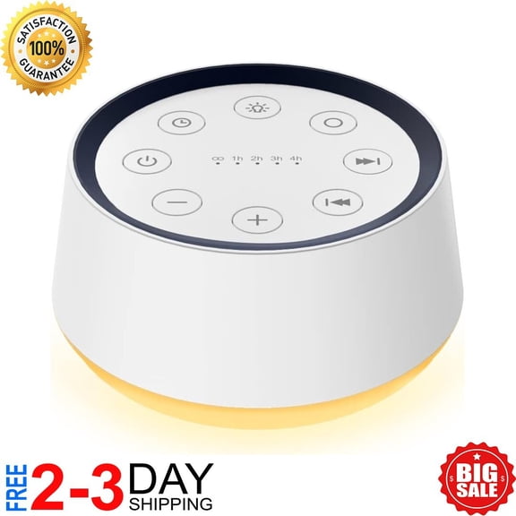 Brown Noise Sound Machine with 30 Soothing Sounds 12 Colors Night Light White No