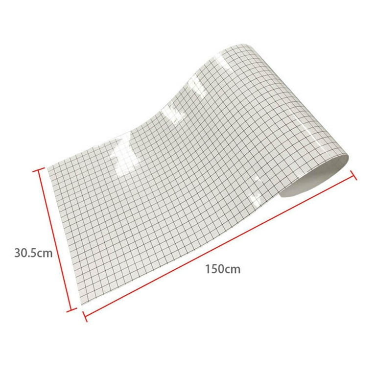 Clear Transfer Paper Tape Roll 12 inch x 5 feet, Black Grid 