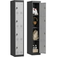 thumbnail image 2 of IdealHouse Armoire Casier en Métal de 71 Pouces, avec Tringle et 2 Tablettes, Rangement en Acier Robuste Verrouillable pour Bureau, École, Gym, Résistant à la Rouille, Gris, 2 of 6
