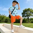 thumbnail image 5 of Dailycode Small Short Sleeve Button Down Shirts Shark with Love Balloon Casual Shirt 3-10 Years, 5 of 9