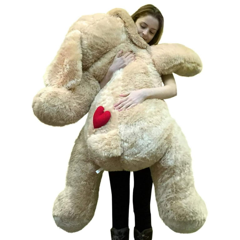 Valentine s Day Giant Stuffed Dog 5 Foot Big Plush Puppy Soft 60 Inches Red Heart on Butt to Express Love