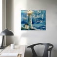 thumbnail image 4 of PIKWEEK Lighthouse Wall Art Ocean Bathroom Pictures Wall Decor Christian Bible Quotes Canvas Painting Farm Lighthouse Prints Rustic Coastal Nautical Framed Artwork for Bathroom 16*12inch/20*16inch, 4 of 6