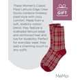 thumbnail image 7 of MeMoi Women's Classic Plaid Lettuce Edge Crew Socks - Womens - Female, 9-11, Red, 7 of 7