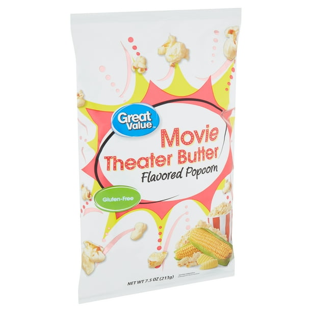 Great Value Movie Theater Butter Flavored Popcorn, 7.5 Oz. Walmart