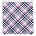 thumbnail image 3 of Tartan Shower Curtain, Abstract Checkered Classic Pastel Geometric Pattern Country Stripes, Fabric Bathroom Set with Hooks, 69W X 75L Inches Long, Grey Pink Indigo and White, by Ambesonne, 3 of 3
