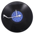 thumbnail image 1 of Quartz Round Retro Wall Clock Art Design Kitchen Living Room Home Decoration Vinyl Record Clock Blue + Black Plastic, 1 of 8