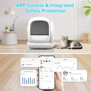 Osoeri 75L Smart Automatic Self-Cleaning Cat Litter Box, APP Control/Integrated Safety Protection,White