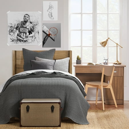 Levtex Home - Mills Waffle - Twin/Twin XL Quilt Set - Charcoal Cotton Waffle - Quilt Size (68 x 86in.) Sham Size (26 x 20in.)