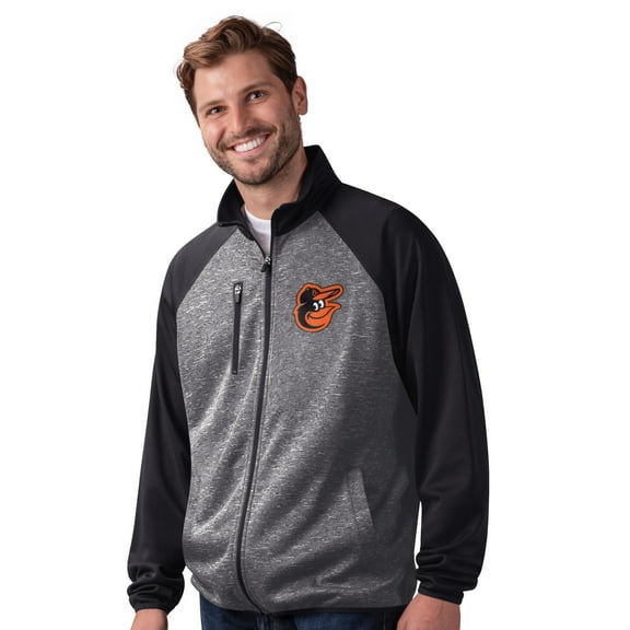 Men's-G-III Sports by Carl Banks  Black Baltimore Orioles Runners Raglan Full-Zip Track Jacket