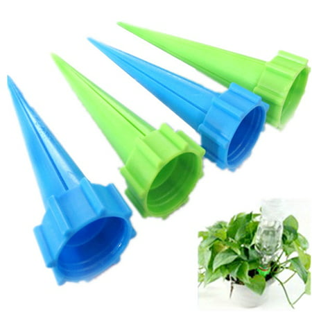 4-Piece/Set Garden Cone Watering Spikes Drip Controller Plastic Flower Plant Waterers Bottle Automatic Irrigation System for Kitchen Indoor Outdoor