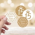 thumbnail image 2 of Pegatinas para regalos de fiesta de Quinceañera - 1,75 pulgadas - 40 etiquetas (blanco y dorado), 2 of 5