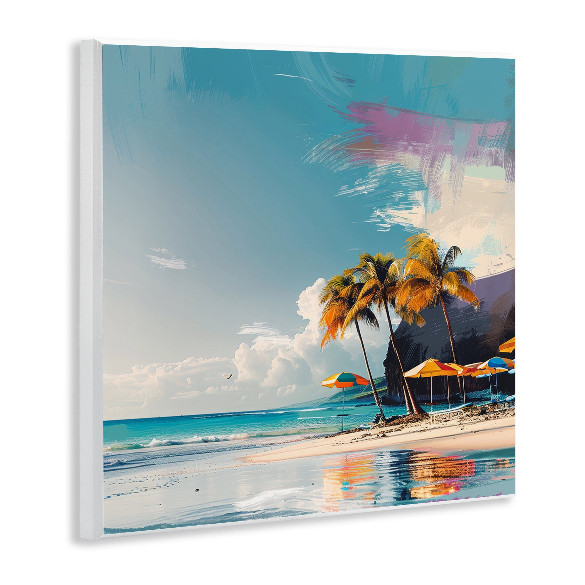 Stupell Industries Contemporary Shoreline Bliss Nautical & Beach Painting Unframed Art Print Wall Art, 12 x 12