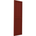 thumbnail image 2 of Ekena Millwork 14"W x 38"H Americraft Four Board Exterior Real Wood Two Equal Panel Framed Board-n-Batten Shutters (Per Pair), Pepper Red, 2 of 9