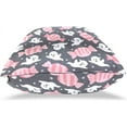thumbnail image 4 of GZHJMY Halloween Trick Treat Pink Candy Ghost Throw Pillow Covers Day of The Dead Pillowcase Sofa Decor Back Cushion Case 2 Pack Trick Treat Housewarming Gift 18" × 18", 4 of 5