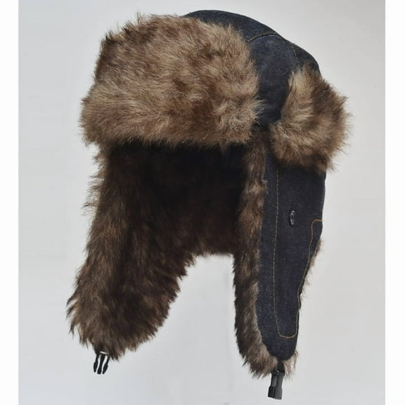 SUNNYOUTDOOR Winter Hats Men Aviator Soft Faux Fur Ear Flaps Hat Cap Winter Ski Trapper ((Black Coffee)