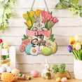 thumbnail image 4 of Easter Spring Flowers Bunny Door Sign Holiday Wooden Hanging Sign Decorative Multicolor 30X30Cm 11 81X11 81In, 4 of 6