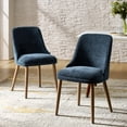thumbnail image 2 of Dining Chairs Set of 2 Velvet Upholstered Side Chairs Solid Wood Legs Home Kitchen Navy, 2 of 7
