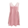 thumbnail image 3 of WILLBEST Vestido De Verano Para Mujer, Vestido Camisero Sin Mangas Para Mujer, Vestido Informal Holgado De Verano Con Cuello En V, Vestido Mini Para Playa, 3 of 3