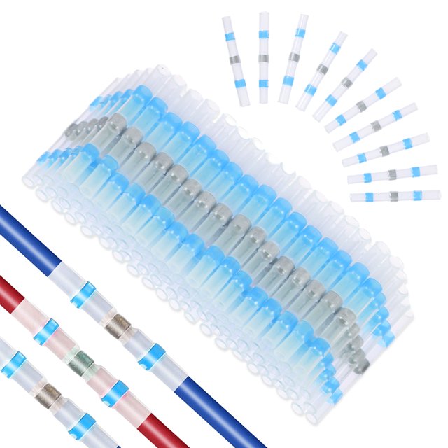 Bearachild 150x conectores impermeables no deformables para terminales sello de soldadura de estructura Simple de alta protección Electrónica miscelánea Blanco